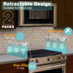 Stove Gap Covers Stainless Steel, 2 Pack Stove Gap Filler Easy Retractable Length 13.8" to 27.5", Width 0.79" ALMCALS Range Trim Kit, Heat Resistant Guard Between Stove Top & Counter - Image 2