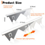 Stove Gap Covers Stainless Steel, 2 Pack Stove Gap Filler Easy Retractable Length 13.8" to 27.5", Width 0.79" ALMCALS Range Trim Kit, Heat Resistant Guard Between Stove Top & Counter - Image 3
