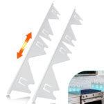 Stove Gap Covers Stainless Steel, 2 Pack Stove Gap Filler Easy Retractable Length 13.8" to 27.5", Width 0.79" ALMCALS Stove Gap Guards Range Trim Kit, Heat Resistant Guard Between Stove Top & Counter