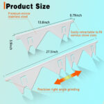 Stove Gap Covers Stainless Steel, 2 Pack Stove Gap Filler Easy Retractable Length 13.8" to 27.5", Width 0.79" ALMCALS Stove Gap Guards Range Trim Kit, Heat Resistant Guard Between Stove Top & Counter - Image 2
