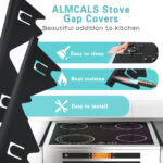 Stove Gap Covers Stainless Steel, 2 Pack Stove Gap Filler Easy Retractable Length 13.8" to 27.5", Width 0.79" ALMCALS Stove Gap Guards Range Trim Kit, Heat Resistant Guard Between Stove Top & Counter - Image 4