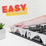 Stove Gap Covers Stainless Steel, 2 Pack Stove Gap Filler Easy Retractable Length 13.8" to 27.5", Width 0.79" ALMCALS Stove Gap Guards Range Trim Kit, Heat Resistant Guard Between Stove Top & Counter - Image 4