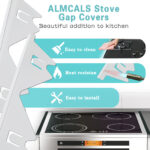Stove Gap Covers Stainless Steel, 2 Pack Stove Gap Filler Easy Retractable Length 13.8" to 27.5", Width 0.79" ALMCALS Stove Gap Guards Range Trim Kit, Heat Resistant Guard Between Stove Top & Counter - Image 5