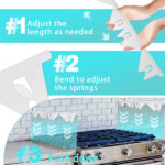 Stove Gap Covers Stainless Steel, 2 Pack Stove Gap Filler Easy Retractable Length 13.8" to 27.5", Width 0.79" ALMCALS Stove Gap Guards Range Trim Kit, Heat Resistant Guard Between Stove Top & Counter - Image 6
