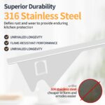 Upgrade 316 Stainless Steel Stove Gap Covers, 2 Pack Stove Gap Filler ALMCALS Stove Gap Guards Range Trim Kit Heat Resistant Oven Gap Filler Between Stovetop and Counter - Image 6