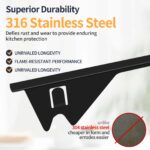 Upgrade 316 Stainless Steel Stove Gap Covers, 2 Pack Stove Gap Filler ALMCALS Stove Gap Guards Range Trim Kit Heat Resistant Oven Gap Filler Between Stovetop and Counter - Image 7