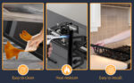 T-Shape Stove Gap Covers Stainless Steel, 2 Pack Stove Gap Filler Easy Retractable Length 13.8" to 27.5", Width 1.85" - ALMCALS Oven Gap Filler Stove Guards Range Trim Kit - Image 9