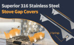 Upgrade 316 Stainless Steel Stove Gap Covers, 2 Pack Stove Gap Filler ALMCALS Stove Gap Guards Range Trim Kit Heat Resistant Oven Gap Filler Between Stovetop and Counter - Image 8