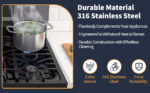 Upgrade 316 Stainless Steel Stove Gap Covers, 2 Pack Stove Gap Filler ALMCALS Stove Gap Guards Range Trim Kit Heat Resistant Oven Gap Filler Between Stovetop and Counter - Image 10